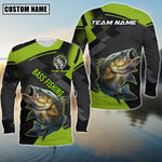 Blisscorners Bass Fishing Green Pattern Pro Sport Jersey Personalized Name And Team Name Long Sweat Shirt
