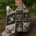 Blisscorners Hunting Life Best Buckin’ Dad Ever Fleece Blanket - Camouflage Deer & Rifle Design - Gift for Hunters LM1611