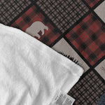 Blisscorners Rustic Hunting Cabin Fleece Blanket - Deer, Bear & Pine Tree - Cozy Gift for Hunters & Nature Lovers LM1611