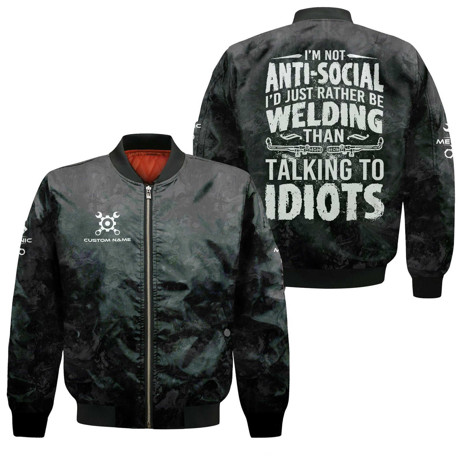 Blisscorners Custom Name Mechanic Shirt I'm Not Anti Social I'd Just Rather Be Welding T Shirt