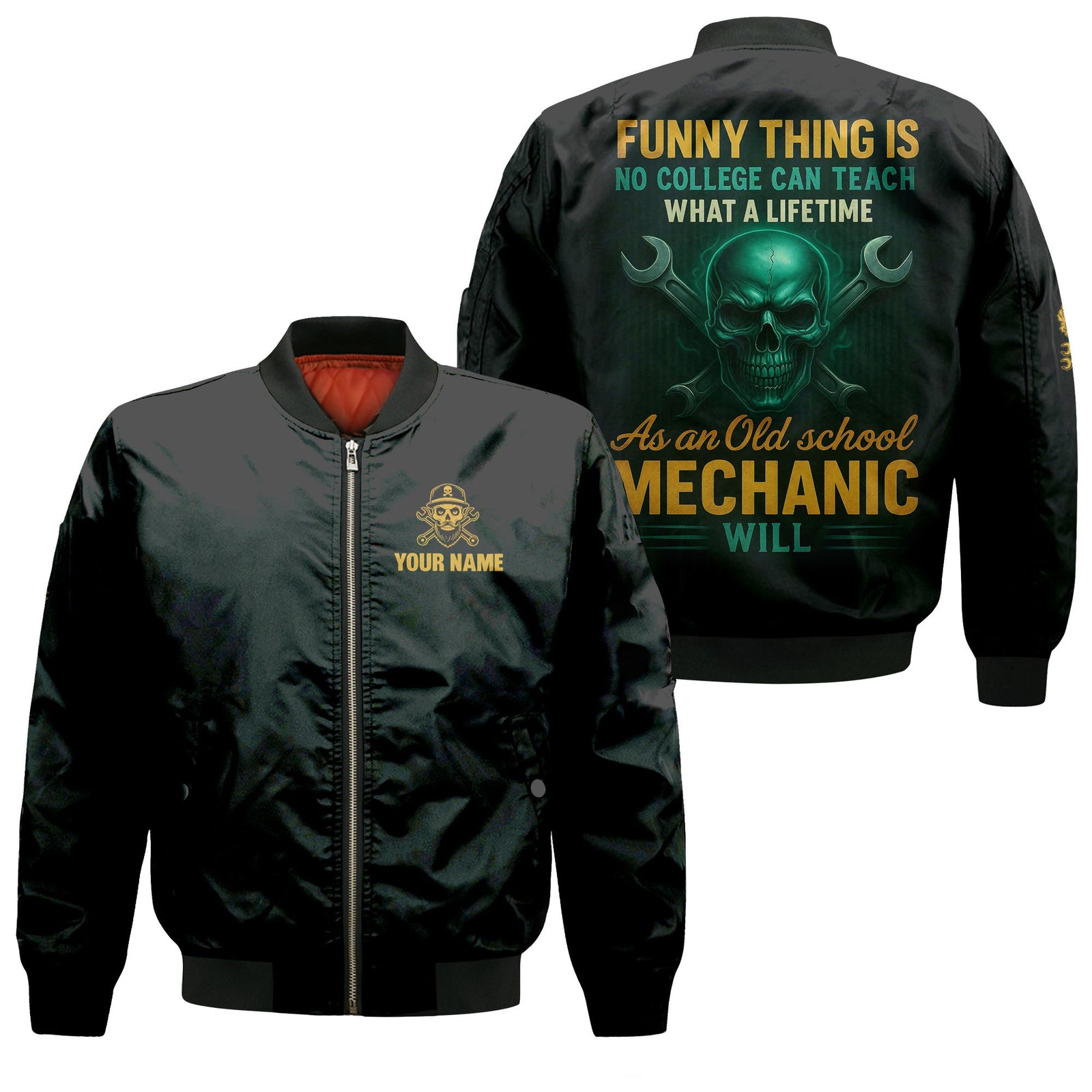 Blisscorners Custom Funny Mechanic Shirt Funny Thing Is No College Can Teach What A Lifetime Printed Mechanic T Shirt