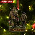 Blisscorners Personalized Duck Hunting Ornament for Dad and Son, Father & Son Camo Hunting Decoration, Duck Hunter Gift for Outdoor Lovers LM0411
