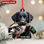 Blisscorners Personalized Hunting Dog Acrylic Ornament - Personalized Labrador Retriever & Duck Christmas Gift LM0411