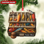 Blisscorners Personalized Fishing Tackle Box Acrylic Ornamen - Custom Name Christmas Ornament for Fishermen, Anglers & Outdoor Lovers LM0411