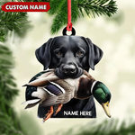Blisscorners Personalized Hunting Dog Acrylic Ornament - Personalized Labrador Retriever & Duck Christmas Gift LM0411