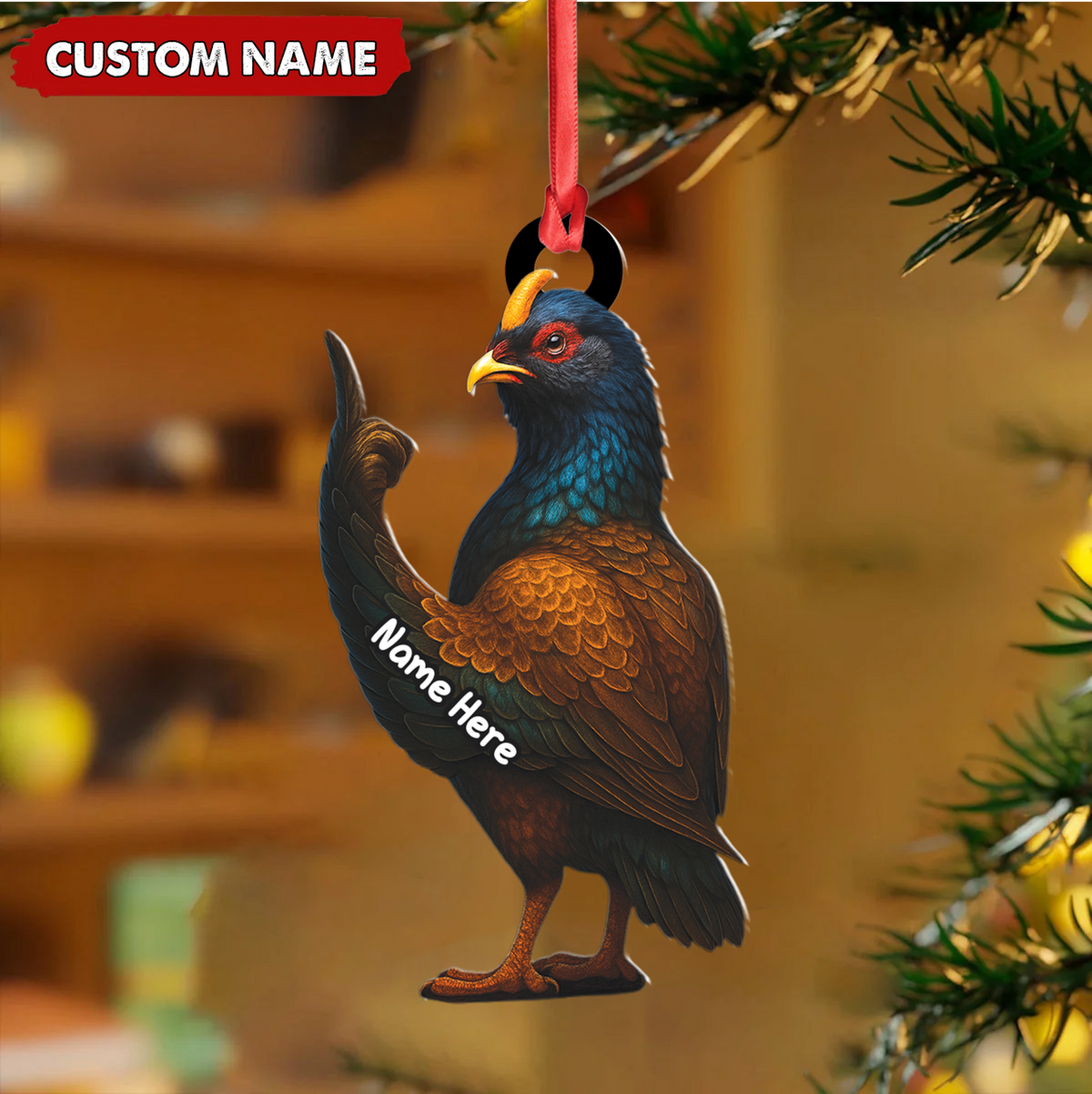 Blisscorners Personalized Funny Bird Ornament - Custom Christmas Gift for Hunters & Bird Lovers LM0411