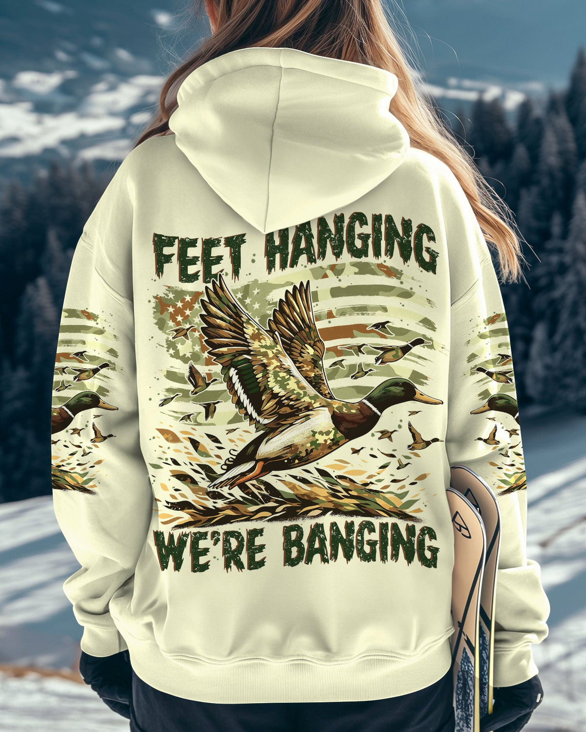 BLISSCORNERS FEET HANGING WE’RE BANGING DUCKS HUNTING ALL OVER PRINT