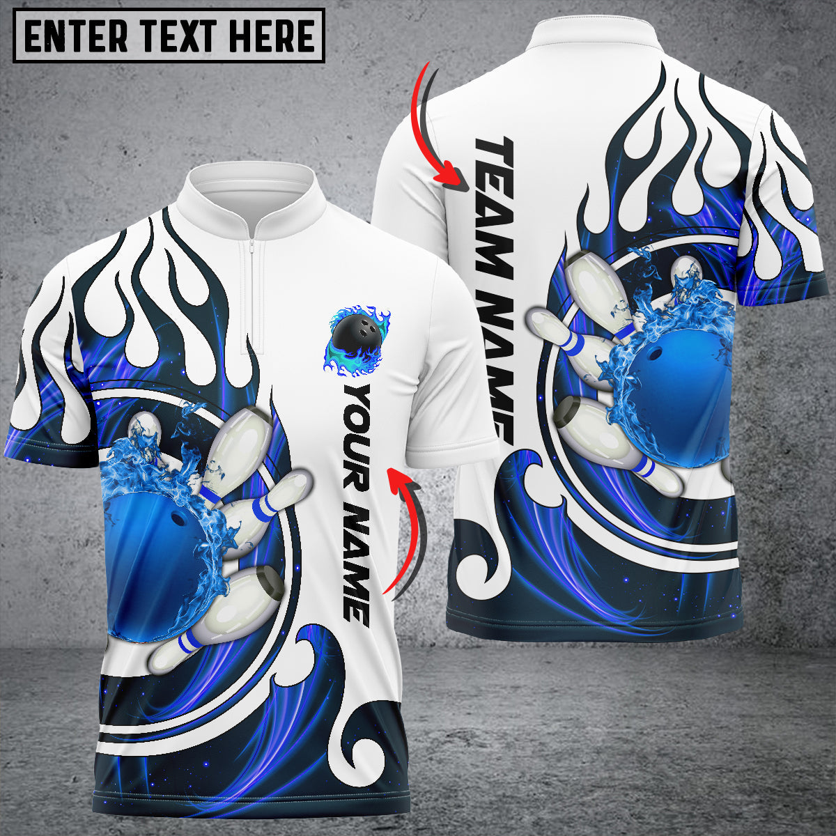 Blisscorners Fire Blaster Bowling And Pins Multicolor Option Customized Name 3D Shirt