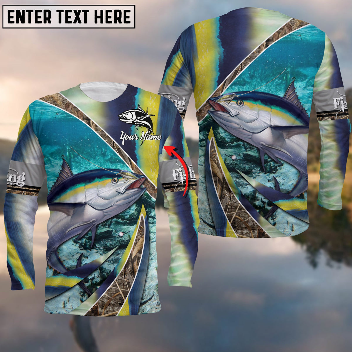 Blisscorners Tuna Skin And Camo Fishing Cool Customize Name 3D Shirts