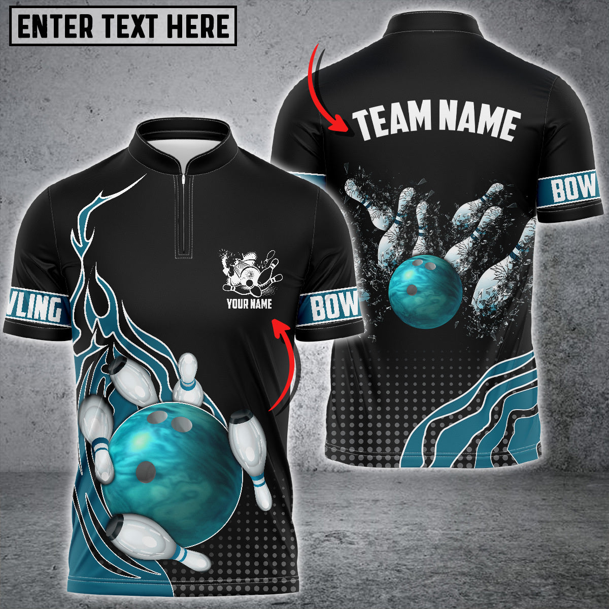 Blisscorners Bowling And Breaking Pins Multicolor Option Customized Name 3D Shirt
