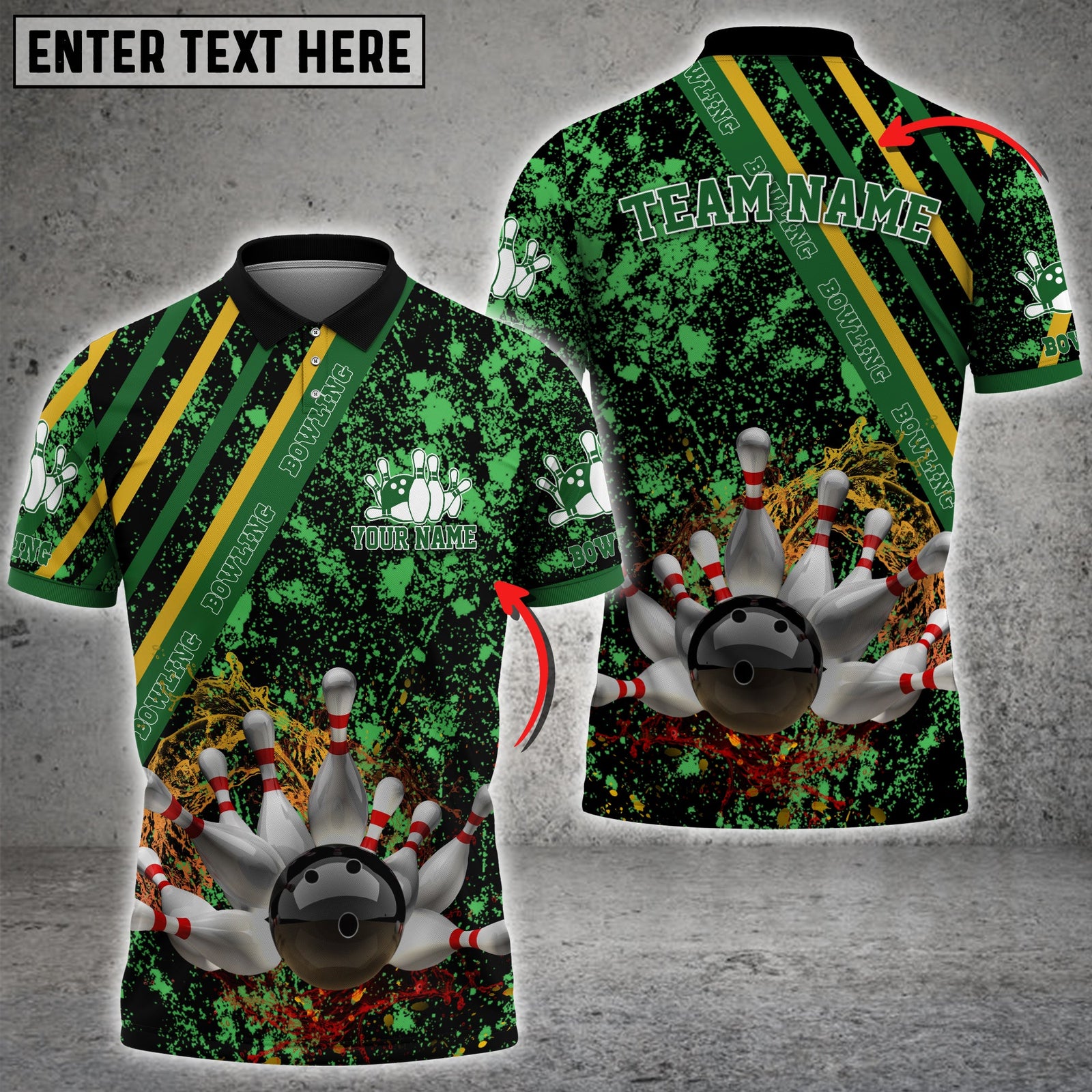 Blisscorners Water Splash Bowling And Pins Multicolor Option Customized Name 3D Shirt