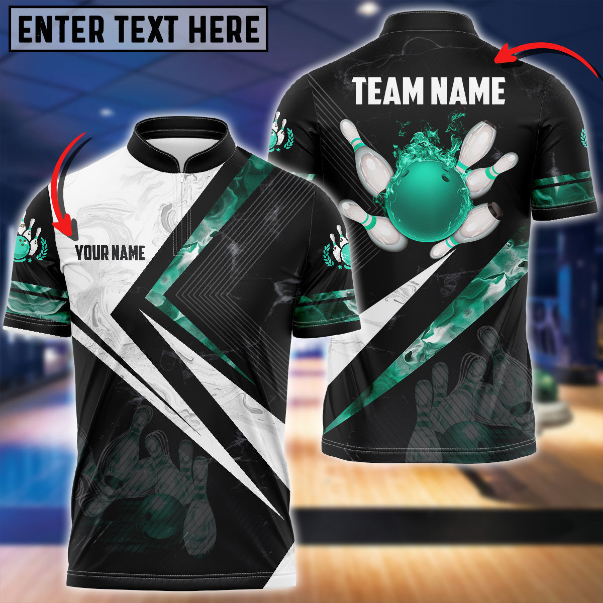 Blisscorners Smoky Flame Bowling And Pins Multicolor Option Customized Name 3D Shirt