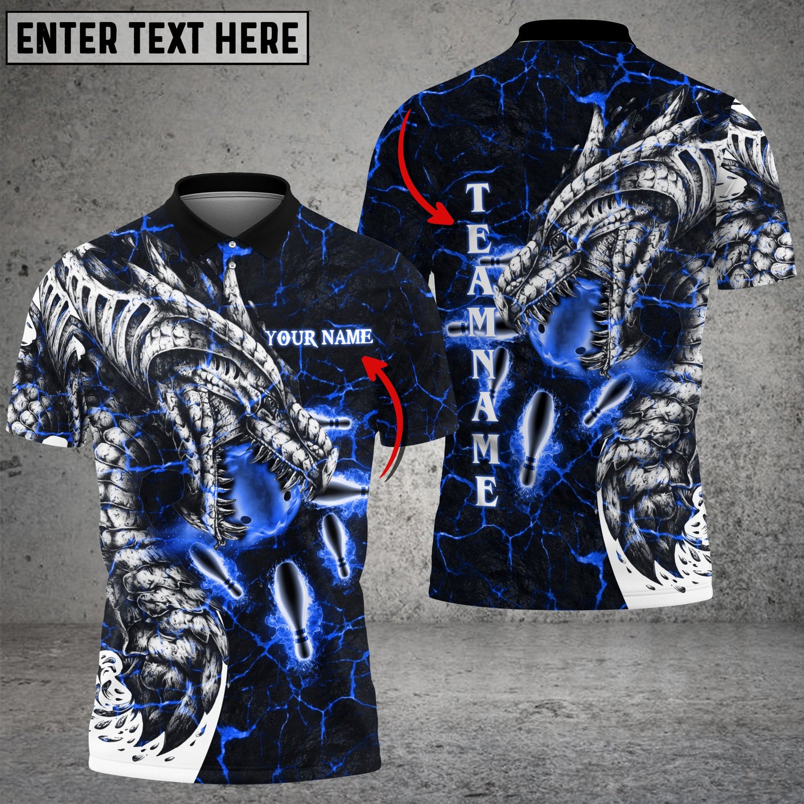 Blisscorners Magma Dragon Bowling And Pins Multicolor Option Customized Name 3D Shirt
