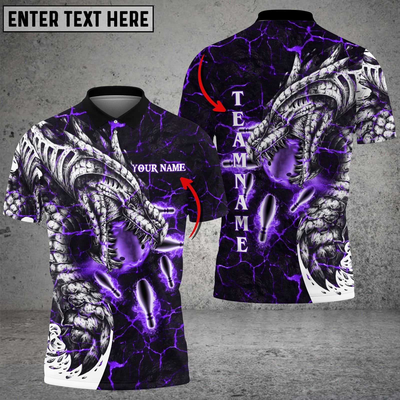 Blisscorners Magma Dragon Bowling And Pins Multicolor Option Customized Name 3D Shirt