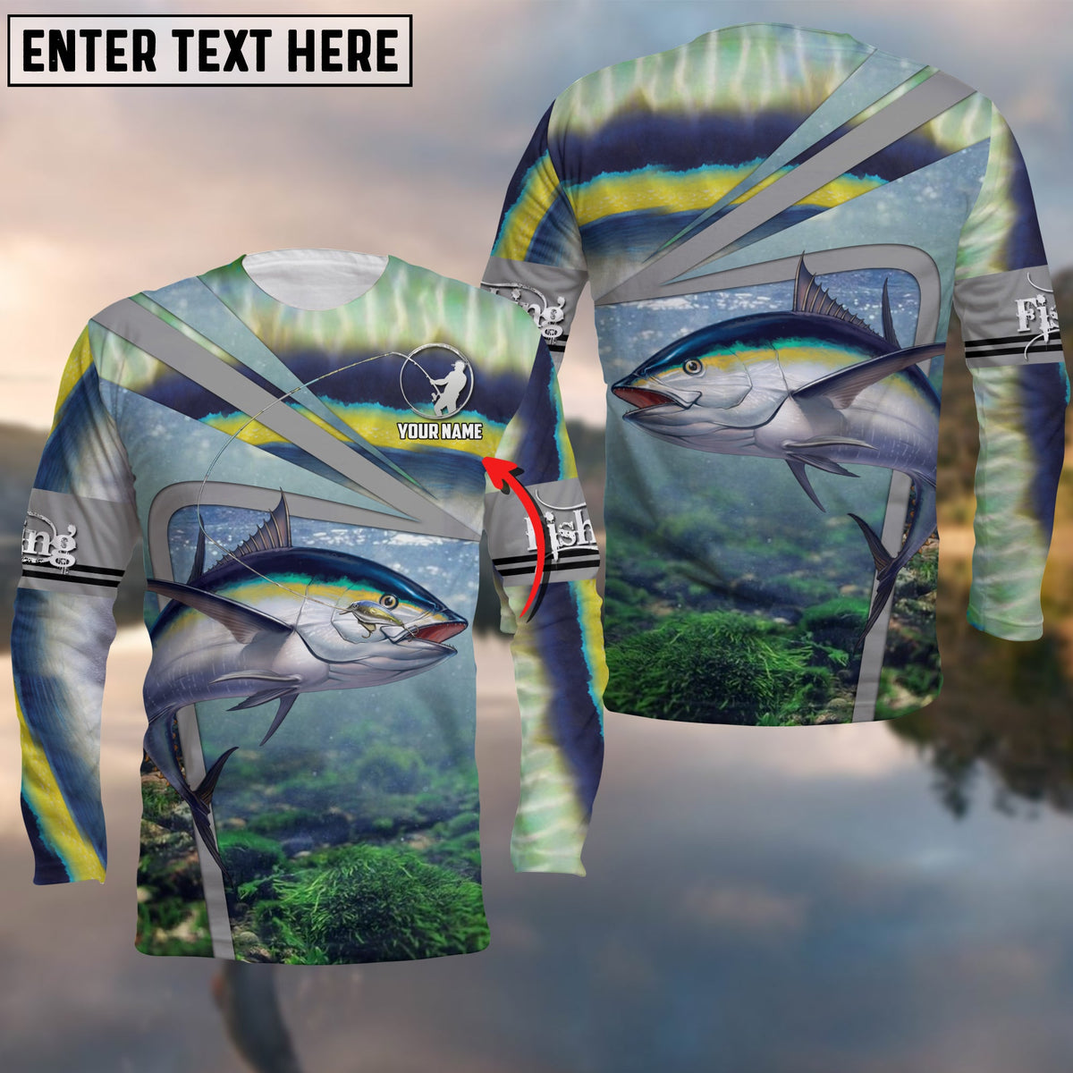 Blisscorners Tuna Fishing Cool Customize Name 3D Shirts