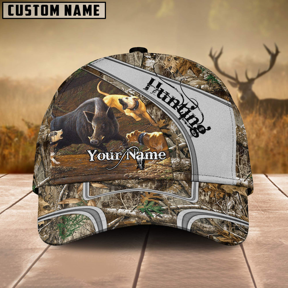 Blisscorners Boar Hunting Camo Pattern Personalized 3D Hats