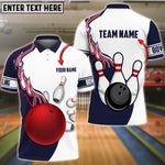 Blisscorners Red Big Bowling Ball Flame Pattern Customized Name 3D Shirt