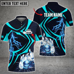 Blisscorners Bowling Ball Crashing The Pins Thunder Pattern Premium Customized Name 3D Shirt