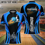 Blisscorners Blue Bowling Strike Customized Name All Over Printed Shirt