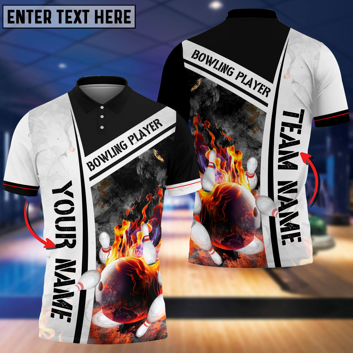 Blisscorners Bowling And Pins Lava Pattern Customized Name 3D Shirt