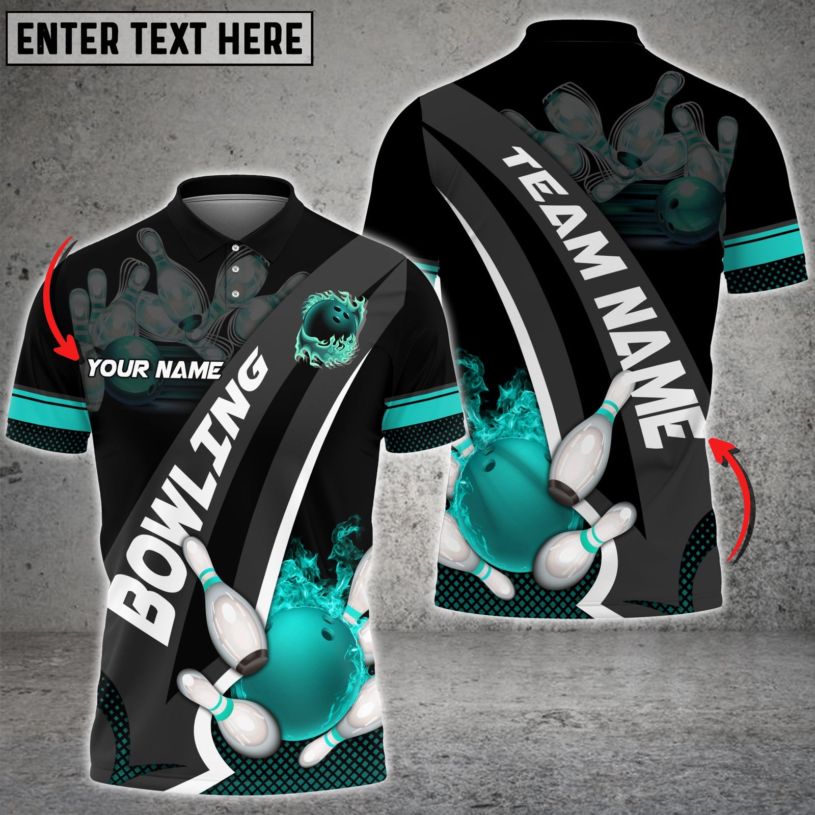Blisscorners Bowling And Pins Plame Premium Multicolor Option Personalized Name 3D Shirt