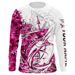 Blisscorners Custom Pink Camo Saltwater Sailfish Long Sleeve Fishing Shirts, Offshore Fishing Shirt LM0607
