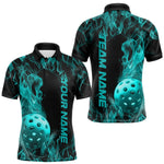 Blisscorners Custom Blue Flame Pickleball Polo Shirts For Men, Fire Pickleball Jerseys Team Uniform LM2206