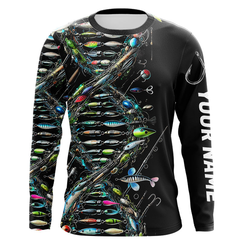 Blisscorners Fishing DNA Custom Long Sleeve UV Protection Performance Fishing Shirts LM0607