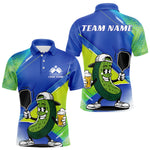 Blisscorners Custom Funny Pickleball Polo Shirts For Men, Cool Pickles Playing Pickleball Humorous Shirt LM1307