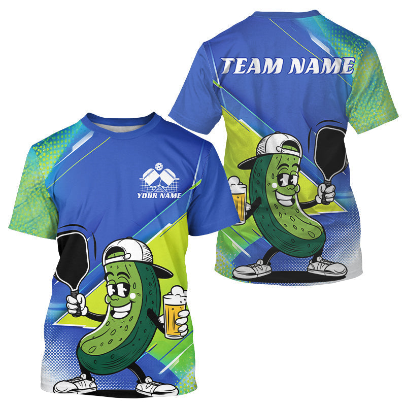 Blisscorners Custom Funny Pickleball Polo Shirts For Men, Cool Pickles Playing Pickleball Humorous Shirt LM1307