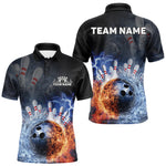 Blisscorners Custom Lightning, Fire And Water Splash Energy Burst Bowling Team Polo Shirts For Men MT1007