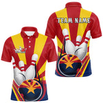 Blisscorners Custom Arizona Flag Bowling Polo Shirts For Men, Bowling Tournament Shirt