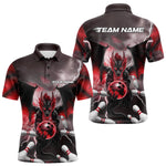BlisscornersCustom Red Thunder Lightning Dragon Bowling Polo Shirts For Men, Team Uniform