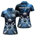 Blisscorners Custom Blue Thunder Lightning Eagle Bowling Polo Shirts For Men, Eagle Bowling Jerseys MT2306
