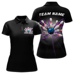 Blisscorners Custom Blue And Purple Bowling Team Polo Shirts For Men, Bowling League Shirt MT2306