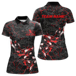 Blisscorners Custom Black And Red Camo Bowling Team Polo Shirts For Men, Bowling League Shirt MT2306