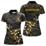 Blisscorners Custom Black And Yellow Camo Bowling Team Polo Shirts For Men, Bowling League Shirt MT2306