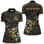 Blisscorners Custom Black And Yellow Camo Bowling Team Polo Shirts For Men, Bowling League Shirt MT2306