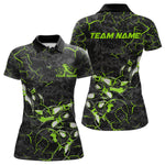 Blisscorners Custom Black And Green Camo Bowling Team Polo Shirts For Men, Bowling League Shirt MT2306