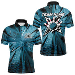 Blisscorners Custom Blue Camouflage Bowling Team Polo Shirts For Men, Bowling League Shirt LM3006