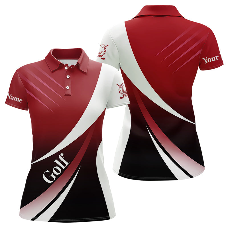 Blisscorners Mens golf polo shirts custom name red and white golf shirt, tournament golf tops for mens LM1307