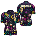 Blisscorners Funny Bowling shirts for Men custom purple graffiti pattern bowling team jerseys, gift for bowlers LM1307