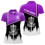 Blisscorners Black, White and Purple Disc Golf basket Mens Disc golf polo shirts Custom team disc golf jerseys