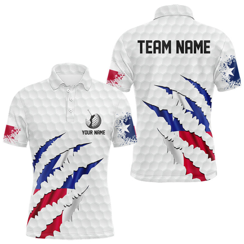 Blisscorners Personalized Texas Flag Men golf polo shirts, Custom Patriotic Golf Team Shirts For men LM3006