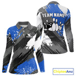 Blisscorners Blue Grunge pattern Bowling Team Shirt For Men Custom Bowling jersey Uniform Bowler Outfits