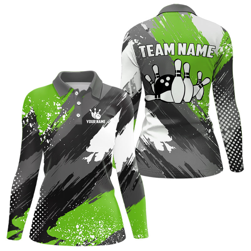 Blisscorners Green Grunge pattern Bowling Team Shirt For Men Custom Bowling jersey Uniform Bowler Outfits