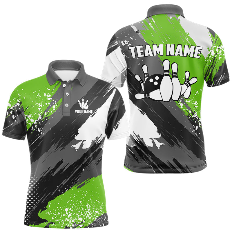 Blisscorners Green Grunge pattern Bowling Team Shirt For Men Custom Bowling jersey Uniform Bowler Outfits