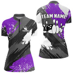 Blisscorners Purple Grunge pattern Bowling Team Shirt For Men Custom Bowling jersey Uniform Bowler Outfits