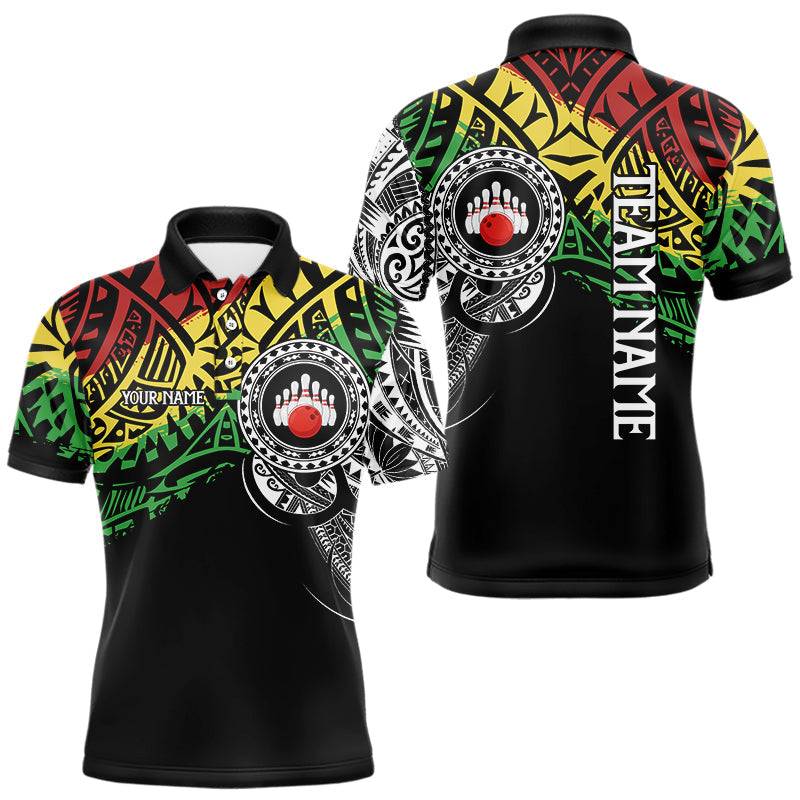 Blisscorners Personalized Tribal pattern Mens Bowling Shirts Custom Bowling outfit for men Team bowling jersey