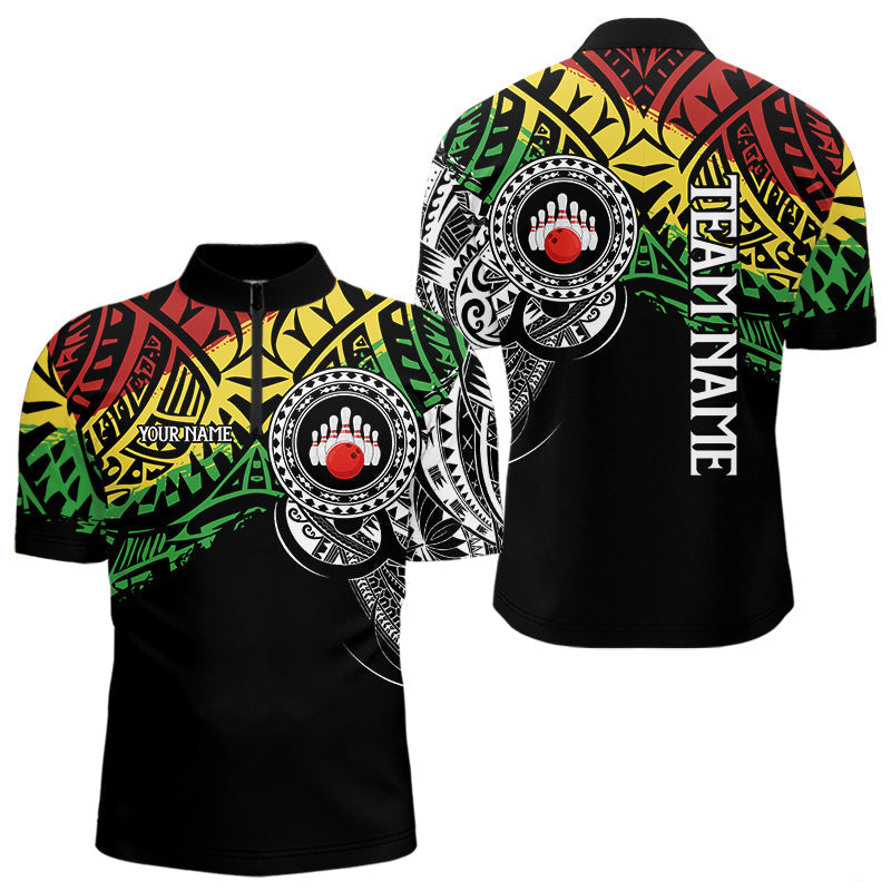 Blisscorners Personalized Tribal pattern Mens Bowling Shirts Custom Bowling outfit for men Team bowling jersey